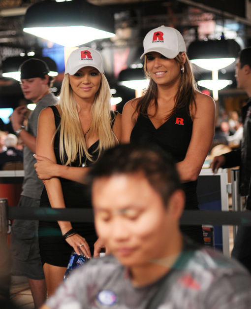 Girls on the Rail 2009 WSOP Wicked Chops While we prefer trips, sometimes just a pair can look good. Really good.