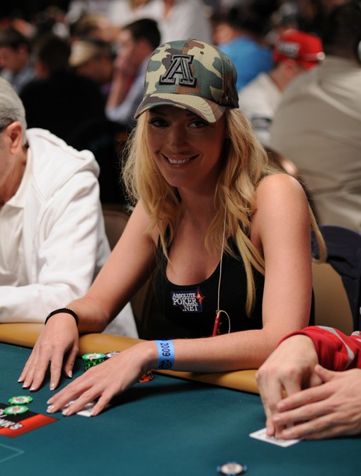 lacey-jones-2009-wsop Lacey Jones won't be around to pretty up Day 2. However, expect a hot girls from Day 1C photo dump coming later today.